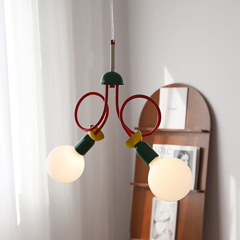 Scandinavian Black Orb Glass Chandelier, 2/3/5 Lights for Bedroom