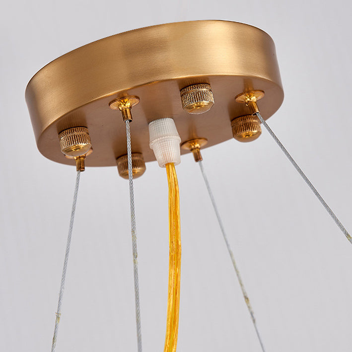 Modern Gold Finish Glass Cloud Texture Chandelier for Living Room 8/10 Lights