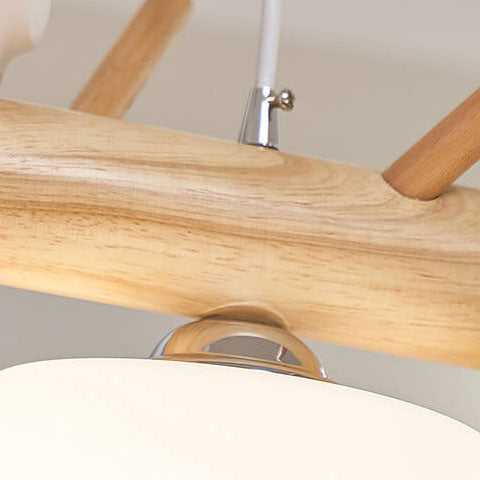 Nordic Minimalist Solid Wood Cylinder Chandelier for Dining Room