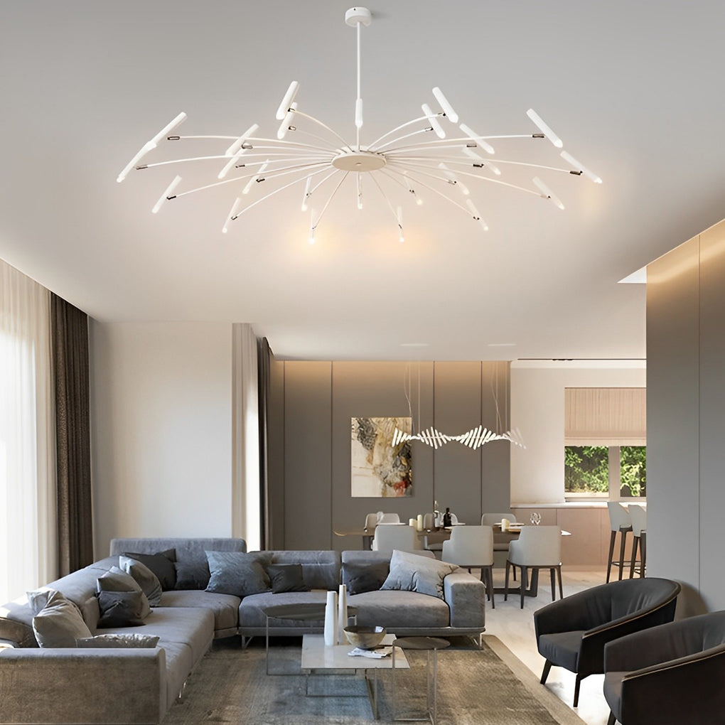 Stylish Adjustable Metal LED Chandelier for Dining Room - Three-Step Dimming