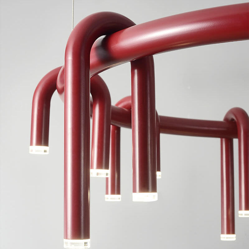 Modern Geometric Iron LED Chandelier for Stylish Living Room Decor