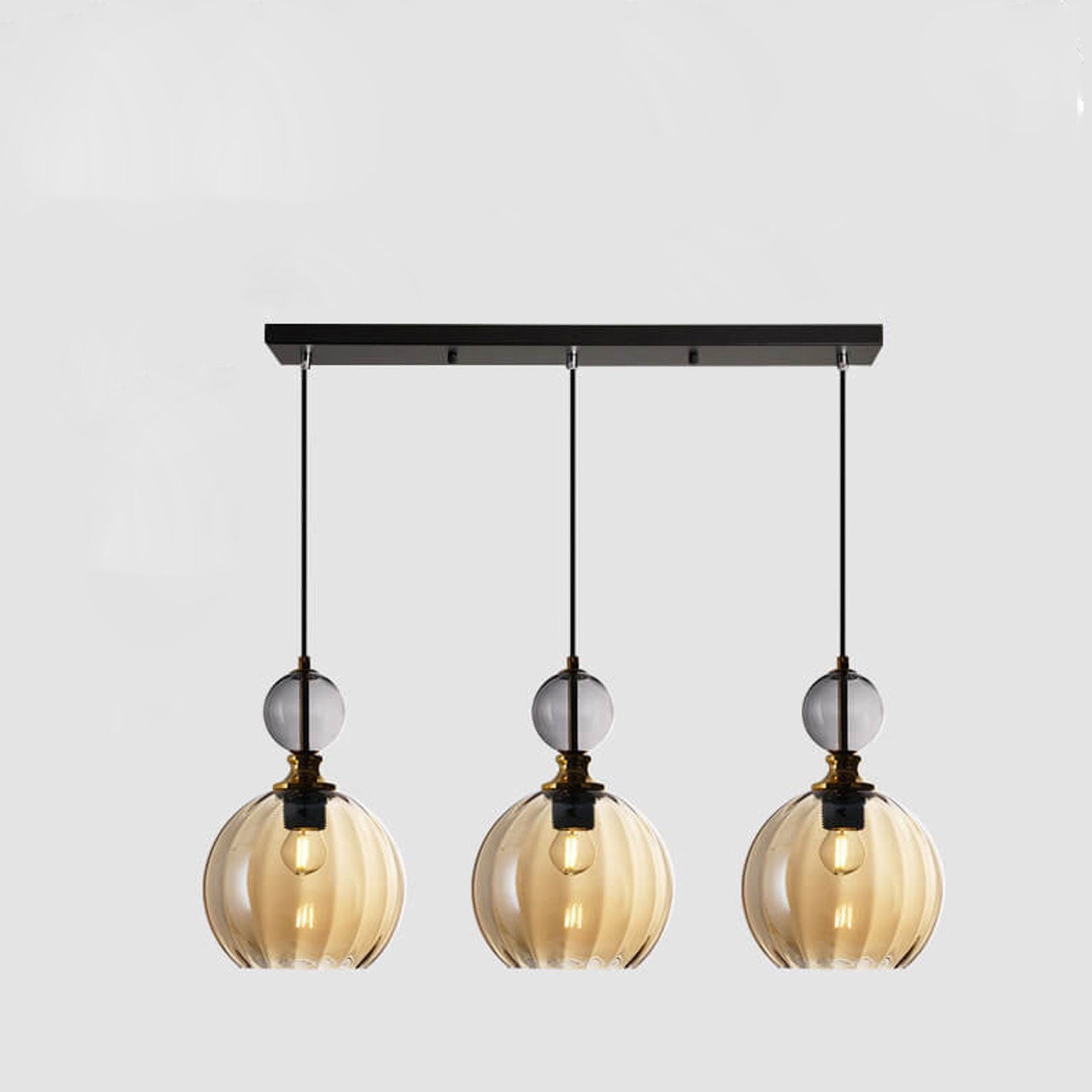 Creative Danish Striped Glass Round Chandelier for Modern Living Spaces