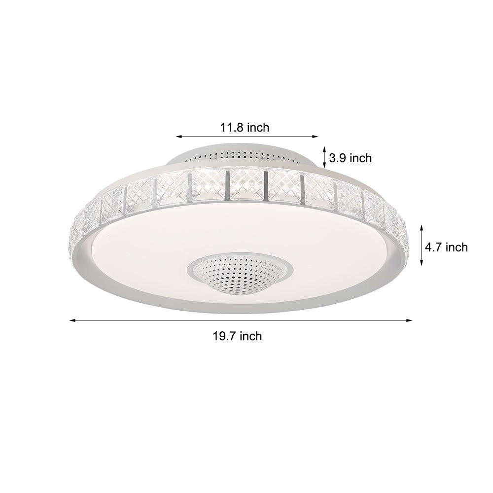 Sleek White Bladeless LED Ceiling Fan with Remote for Modern Living Spaces