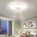 Sleek White Bladeless LED Ceiling Fan with Remote for Modern Living Spaces