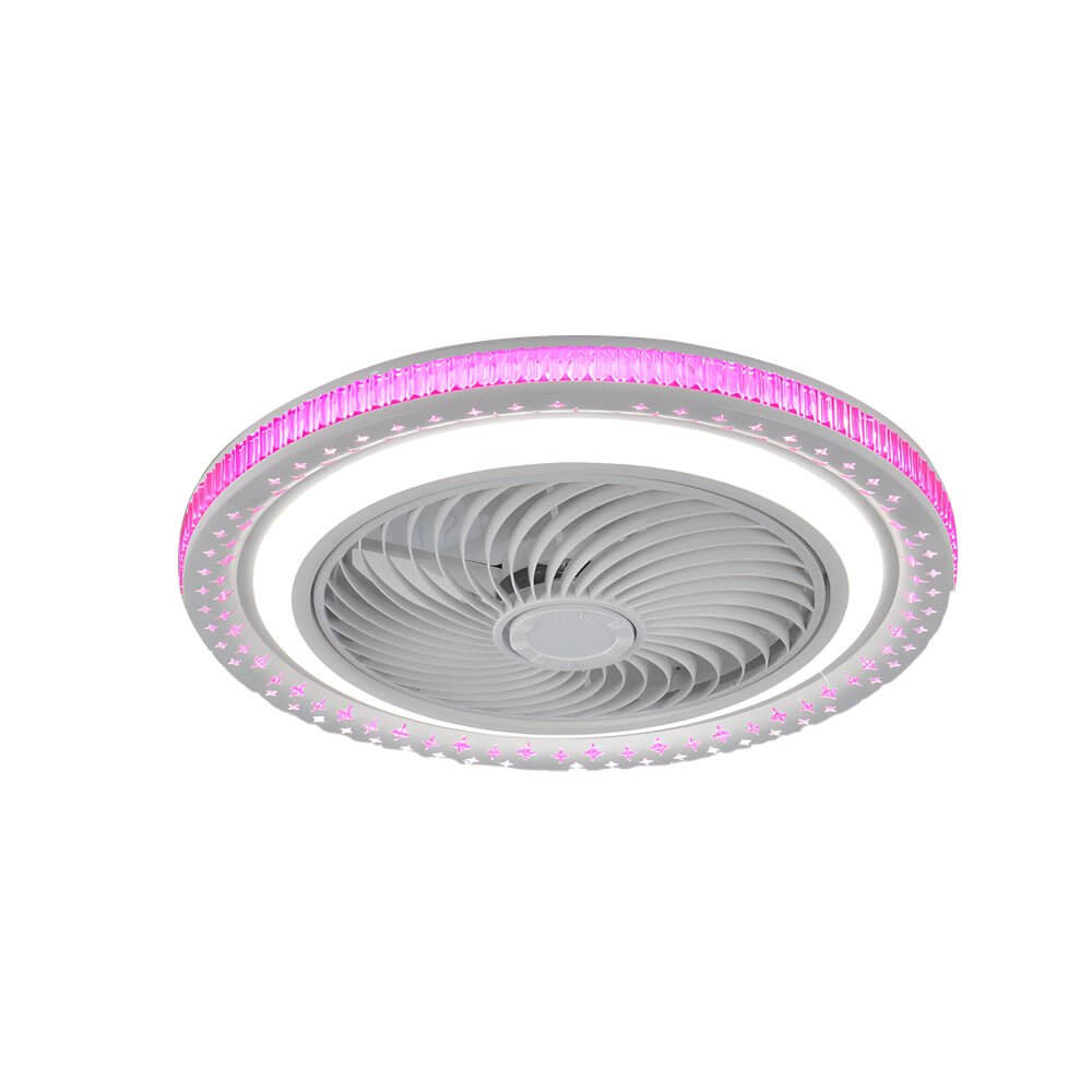 Sleek White Bladeless Ceiling Fan with LED Light and Remote for Home