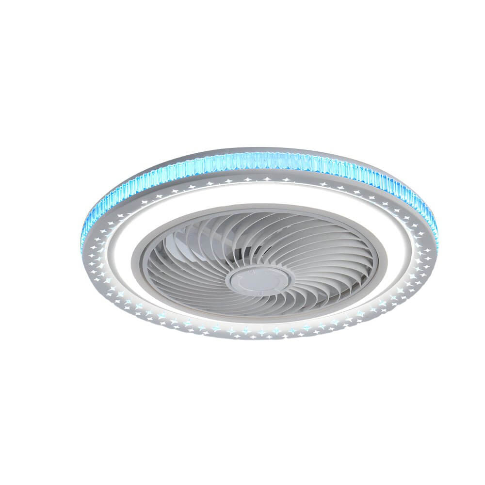 Sleek White Bladeless Ceiling Fan with LED Light and Remote for Home
