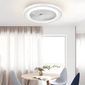 Sleek White Bladeless Ceiling Fan with LED Light and Remote for Home