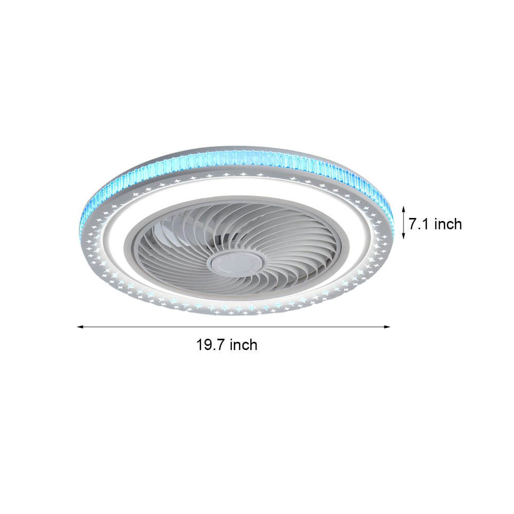 Sleek White Bladeless Ceiling Fan with LED Light and Remote for Home
