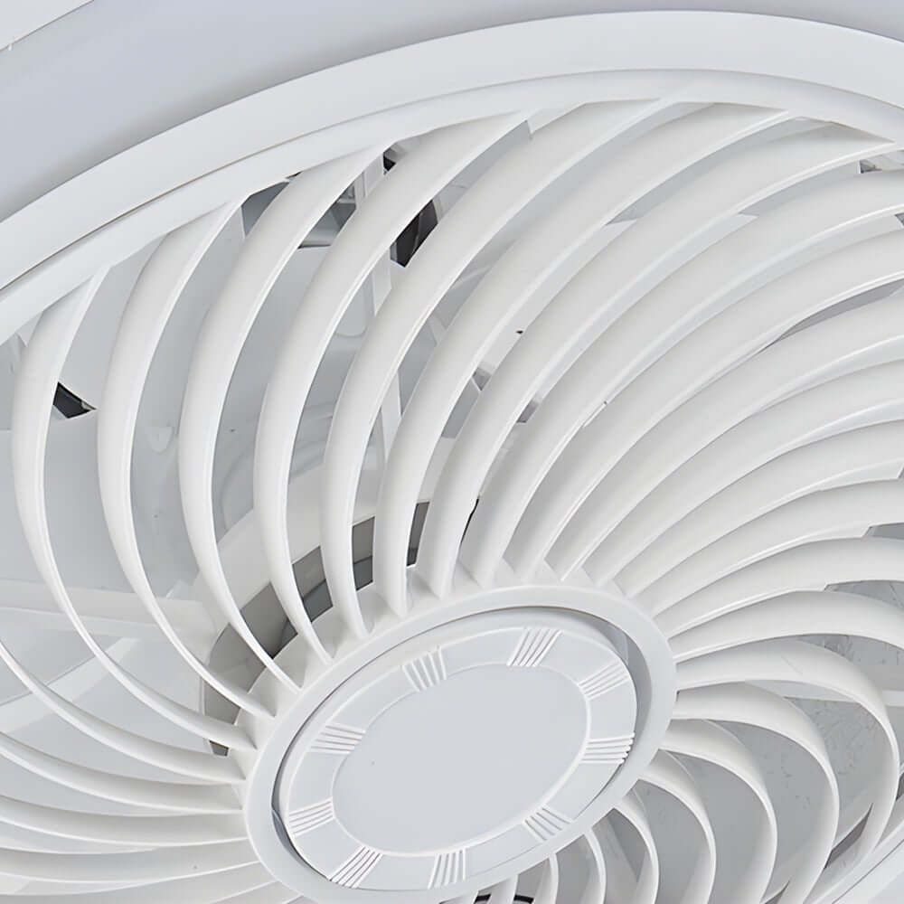 Sleek White Bladeless Ceiling Fan with LED Light and Remote for Home