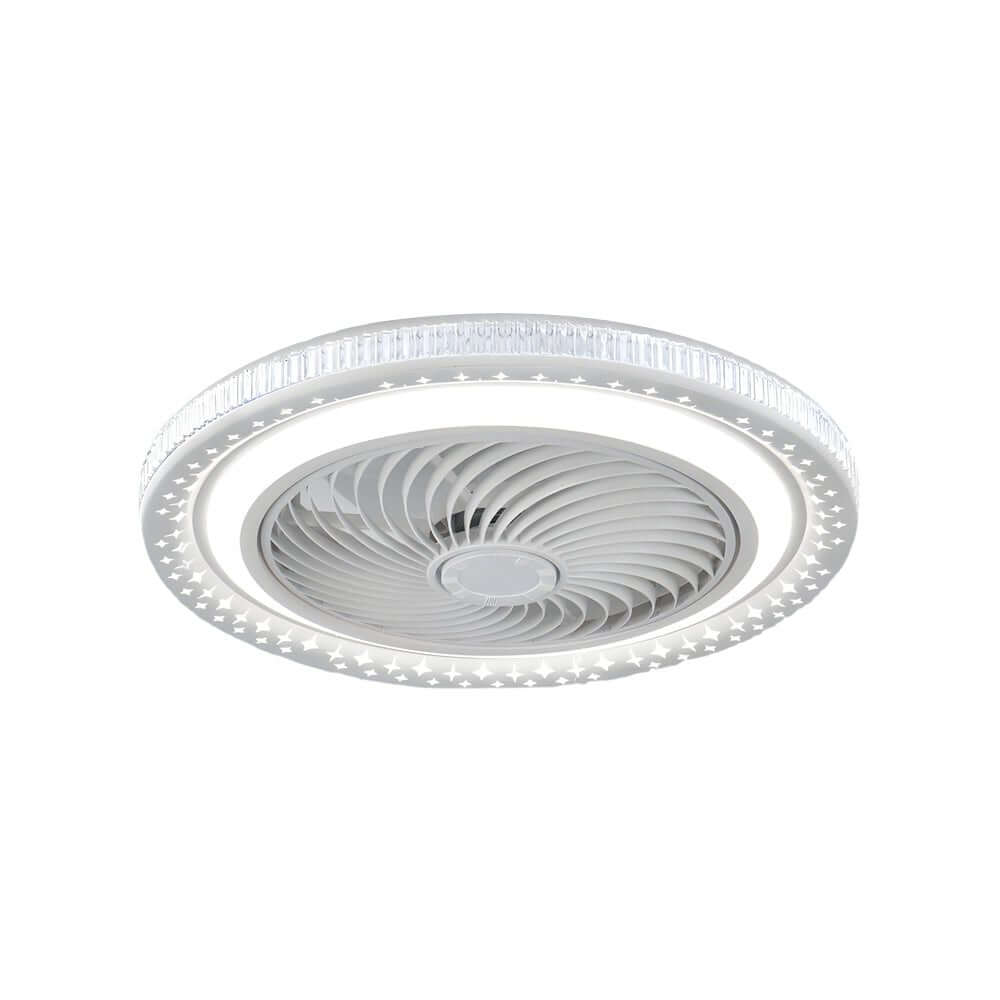 Sleek White Bladeless Ceiling Fan with LED Light and Remote for Home