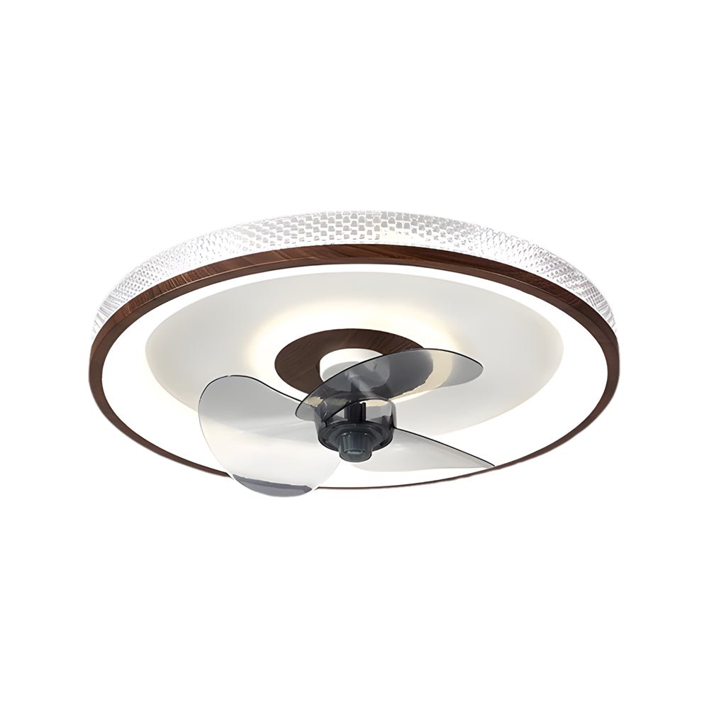 Walnut 19.7-Inch 6-Speed Flush Mount Ceiling Fan with LED Light & Remote