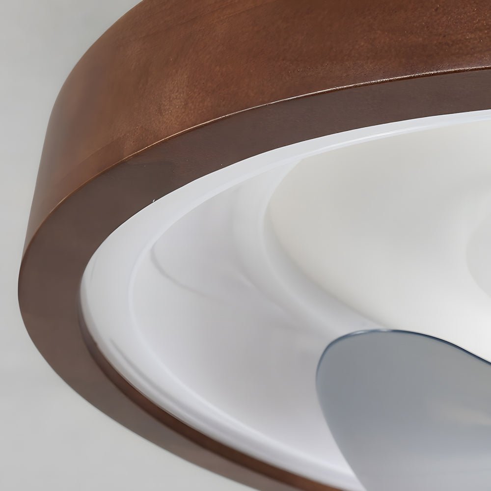 Walnut 19.7-Inch 6-Speed Flush Mount Ceiling Fan with LED Light & Remote