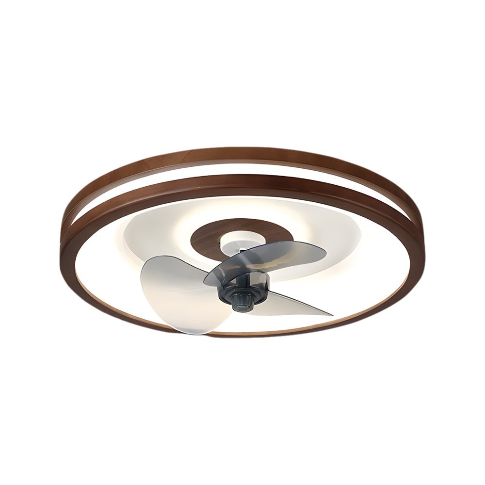 Walnut 19.7-Inch 6-Speed Flush Mount Ceiling Fan with LED Light & Remote