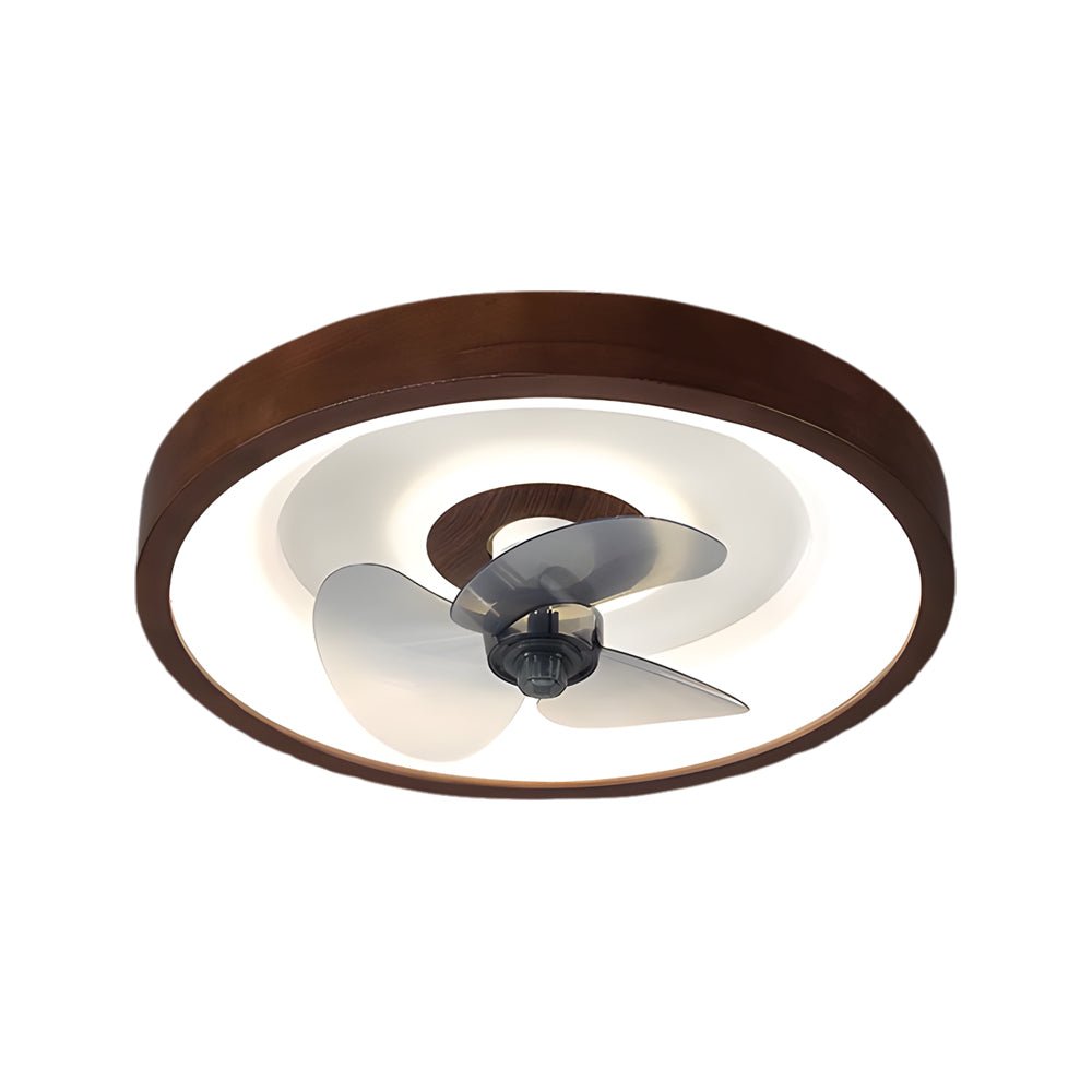 Walnut 19.7-Inch 6-Speed Flush Mount Ceiling Fan with LED Light & Remote