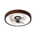 Walnut 19.7-Inch 6-Speed Flush Mount Ceiling Fan with LED Light & Remote