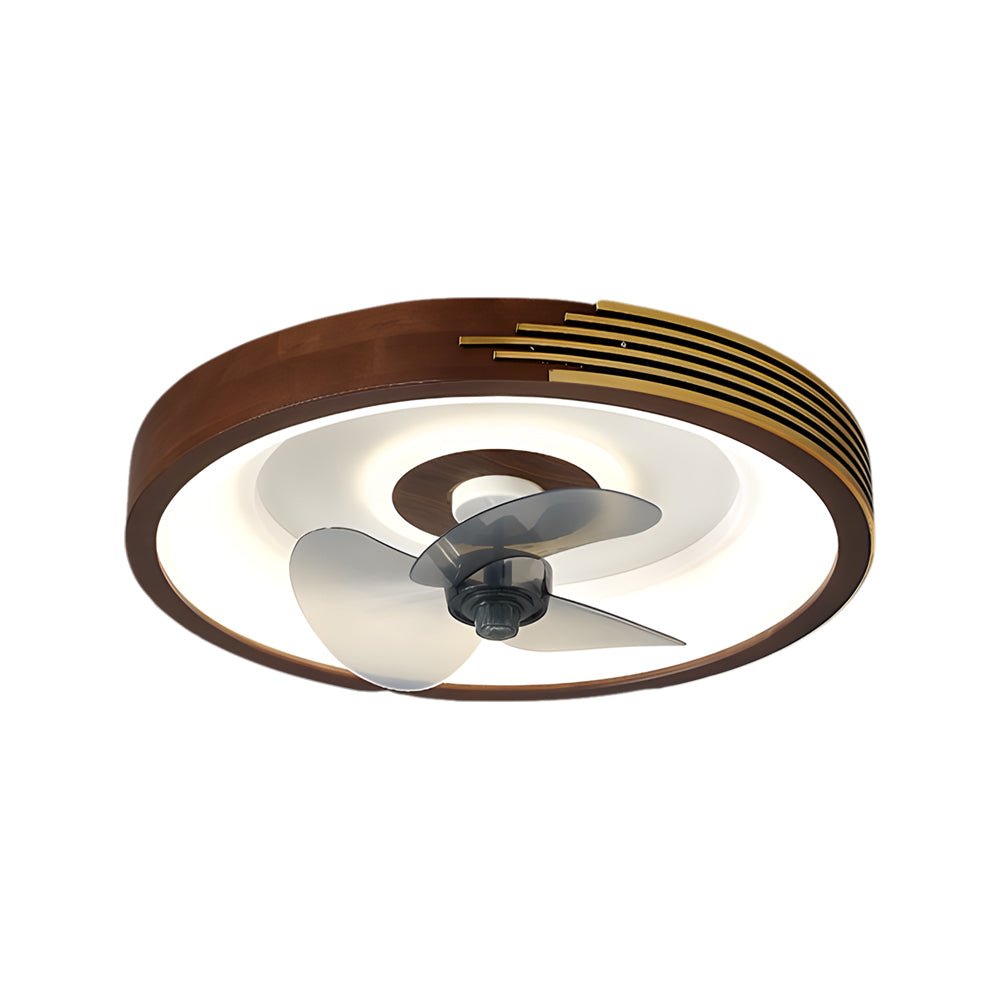 Walnut 19.7-Inch 6-Speed Flush Mount Ceiling Fan with LED Light & Remote