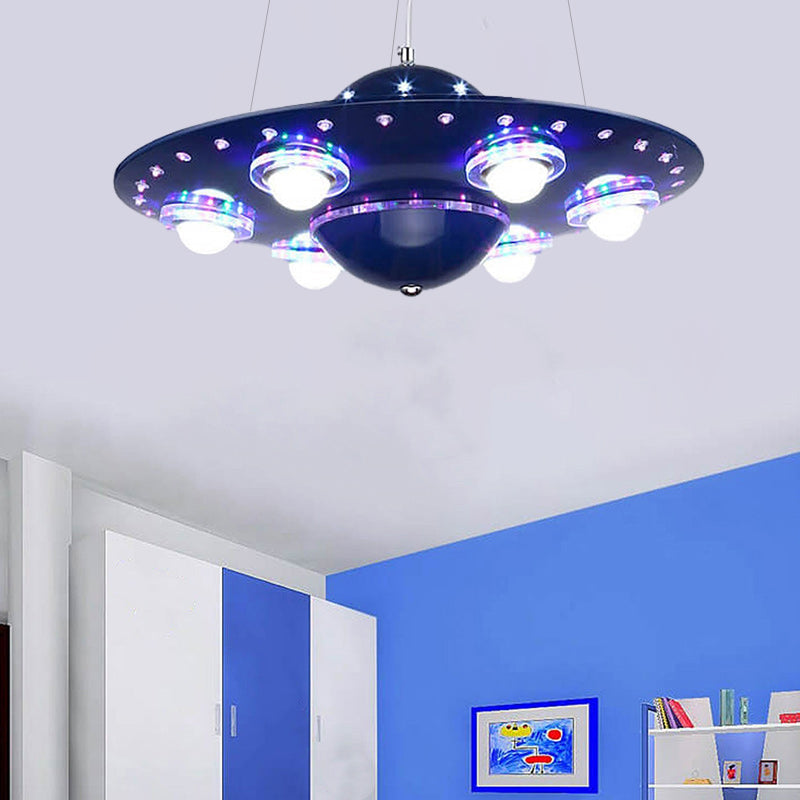 Colorful Cartoon UFO LED Chandelier Light for Kids' Room Decor