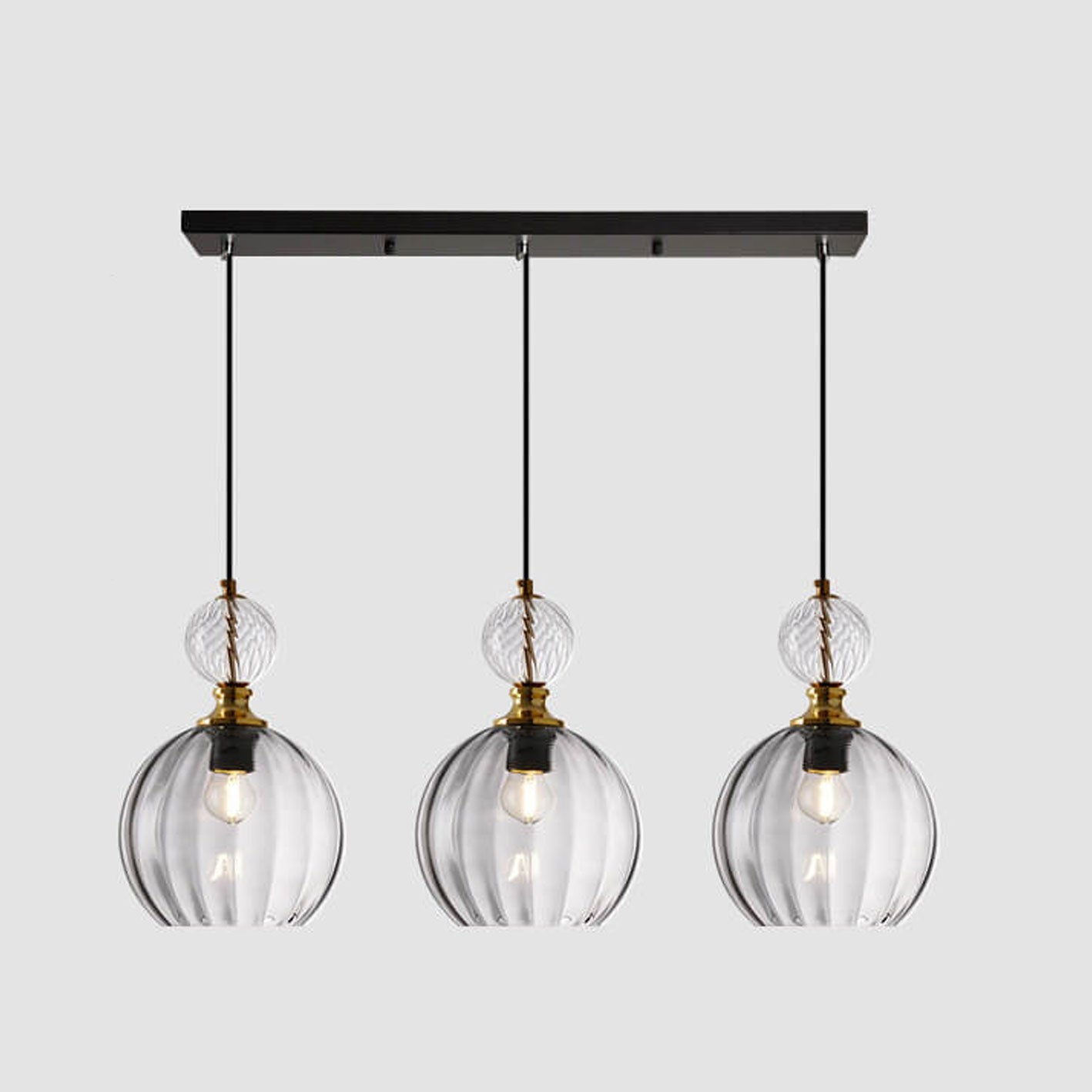 Creative Danish Striped Glass Round Chandelier for Modern Living Spaces