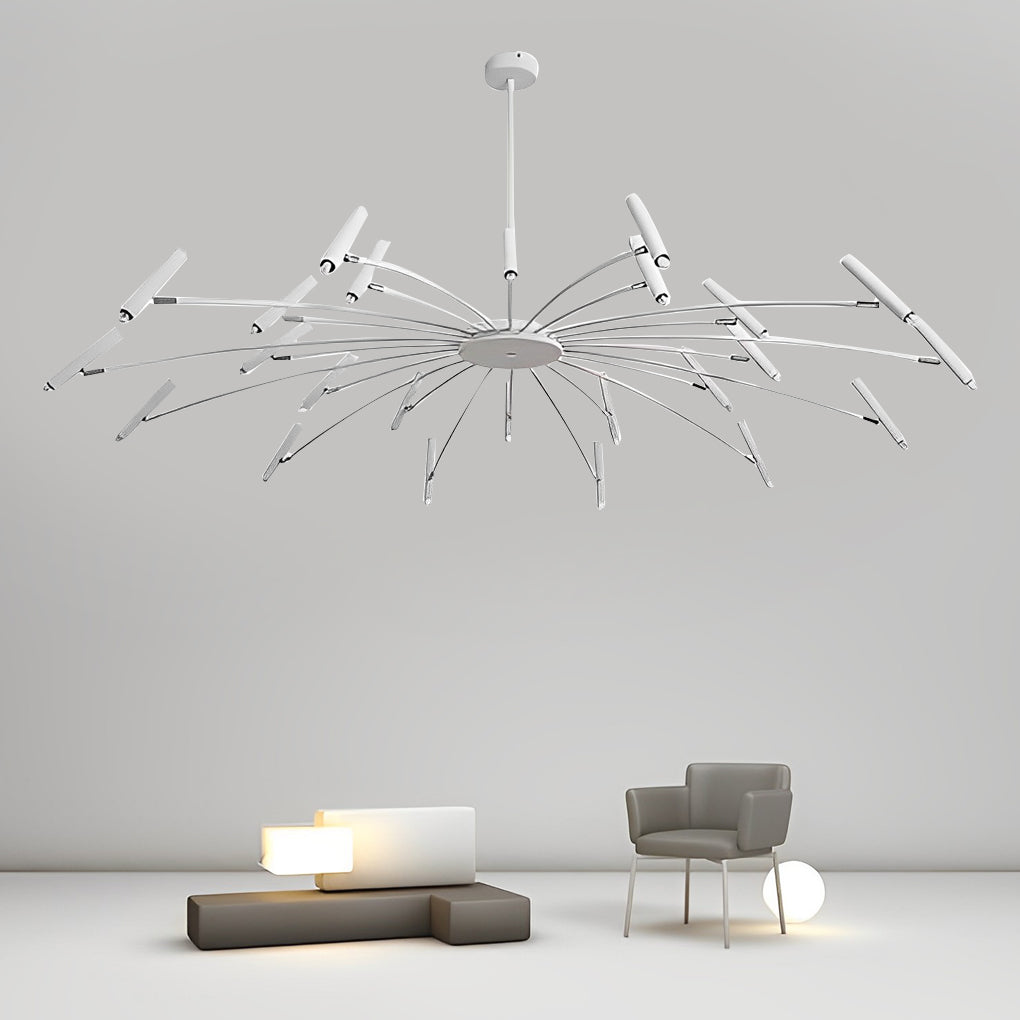 Stylish Adjustable Metal LED Chandelier for Dining Room - Three-Step Dimming