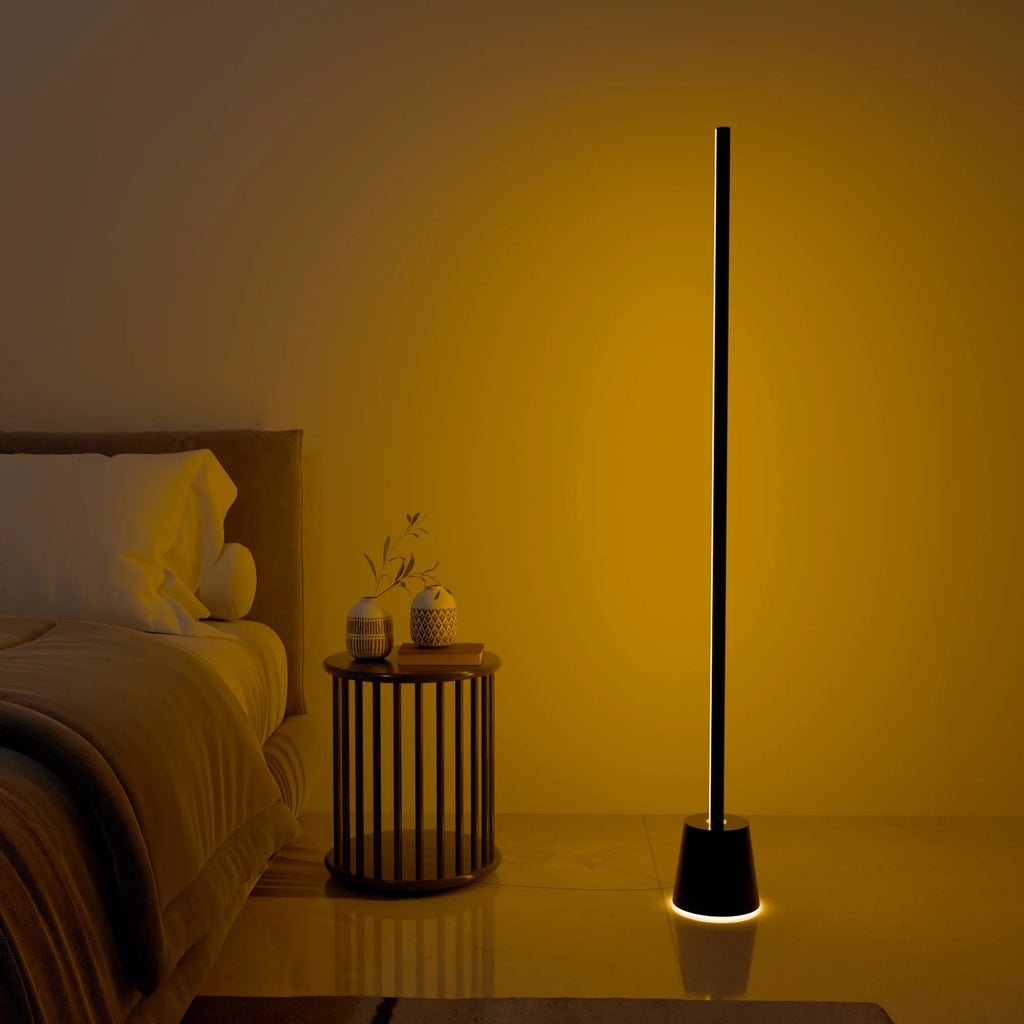 Modern White LED Floor Lamp with Adjustable Arm for Living Room Decor