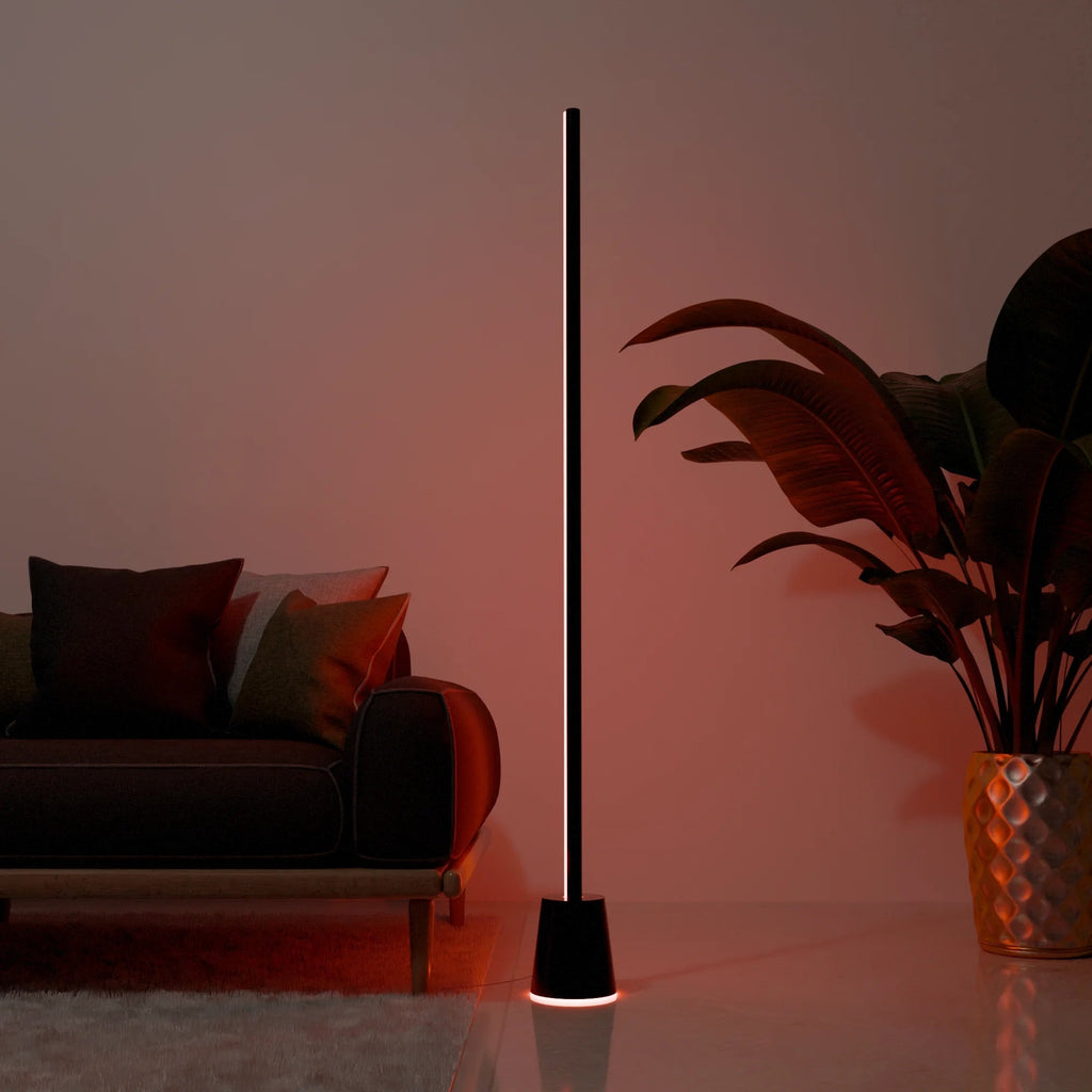 Modern White LED Floor Lamp with Adjustable Arm for Living Room Decor