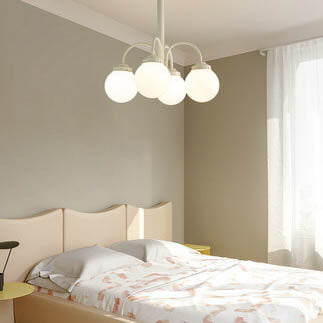 Retro Milky White Glass Orb Chandelier Fixture for Elegant Dining Spaces
