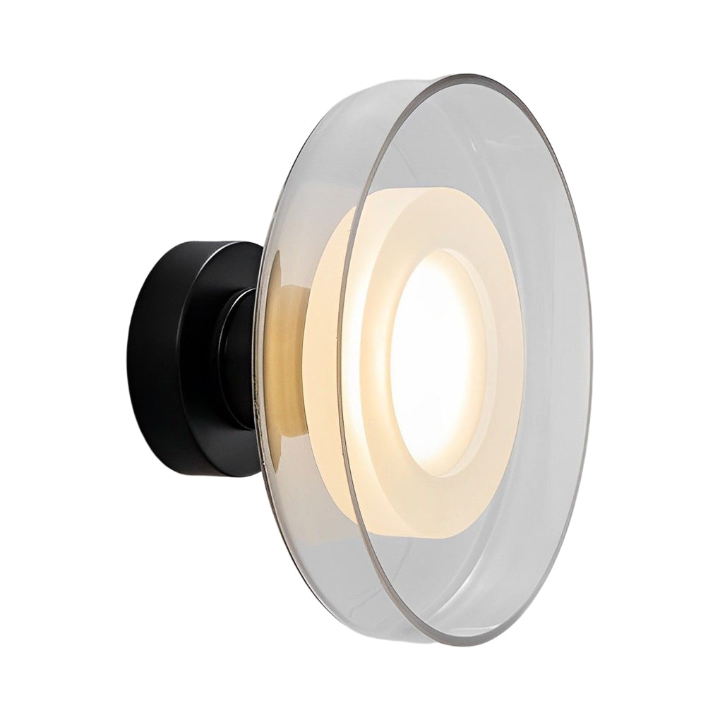 Post Modern Clear Glass LED Wall Sconce for Living Room & Hallway