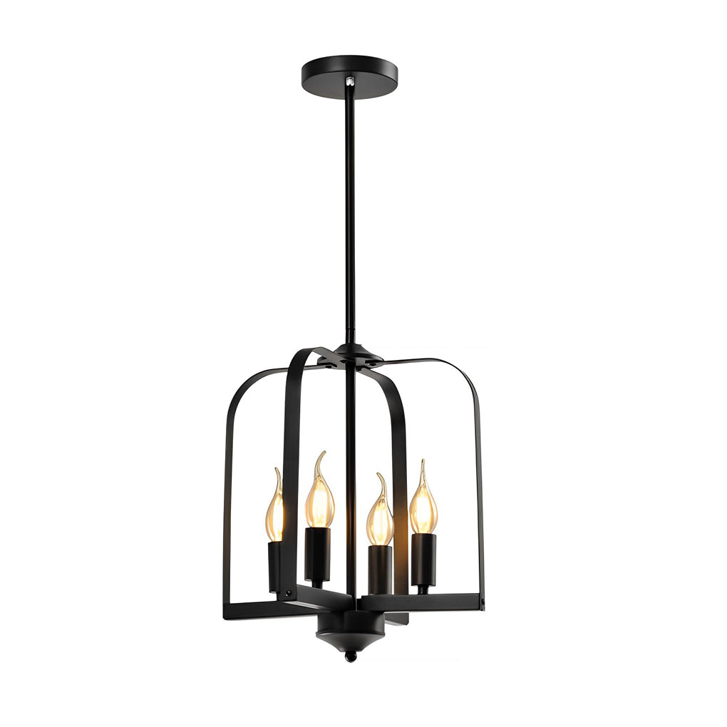 Rustic Iron Cage Chandelier Light Fixture for Country-Style Home Decor