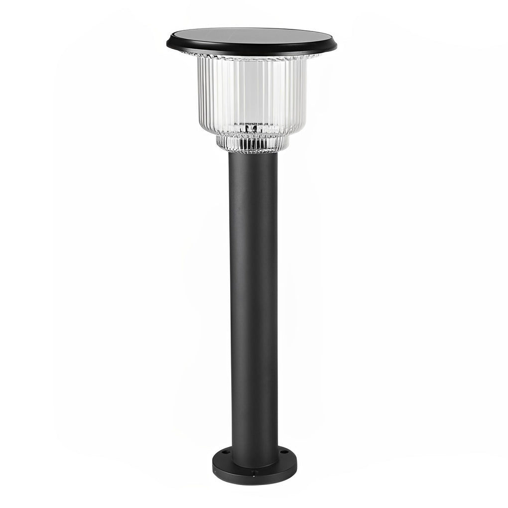 Sleek Matte Black Solar LED Outdoor Pathway Lights with Adjustable Brightness