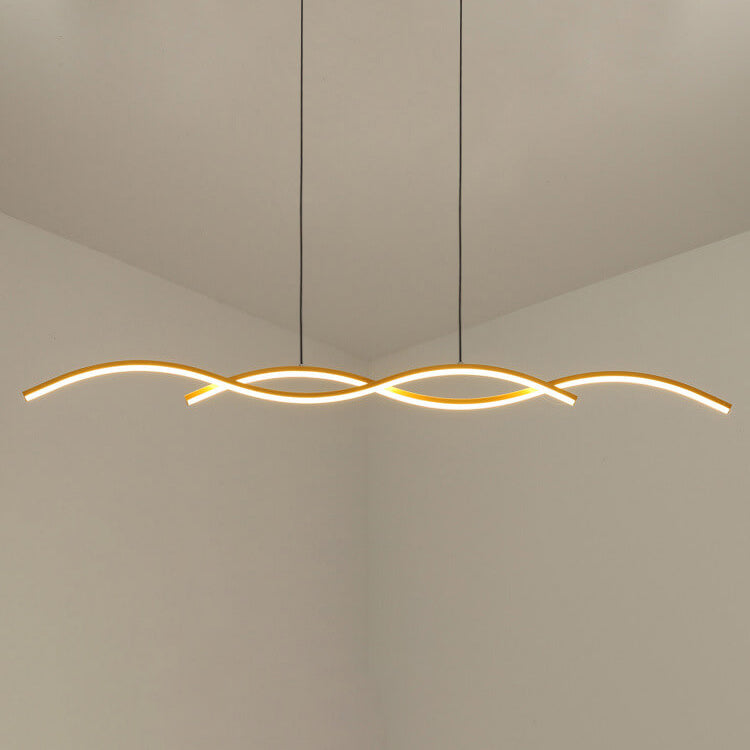 Nordic Minimalist LED Chandelier with Wave Design for Dining Room