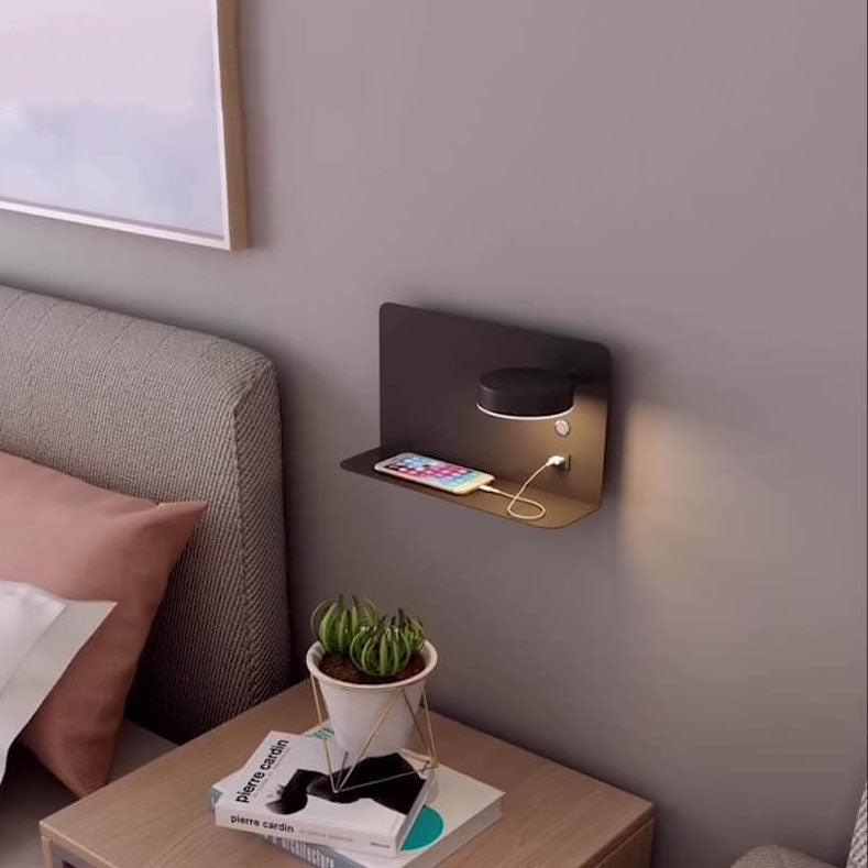 Contemporary Black Iron Square LED Wall Sconce Lamp for Bedroom & Hallway