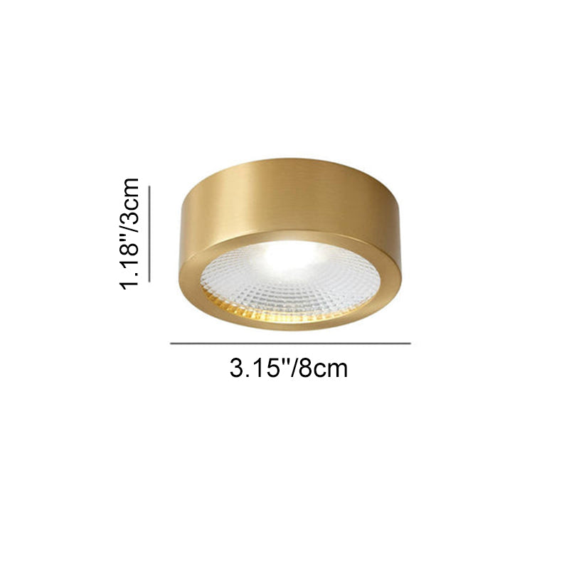 Contemporary Ultra-Thin Copper LED Flush Mount Light for Hallway Decor