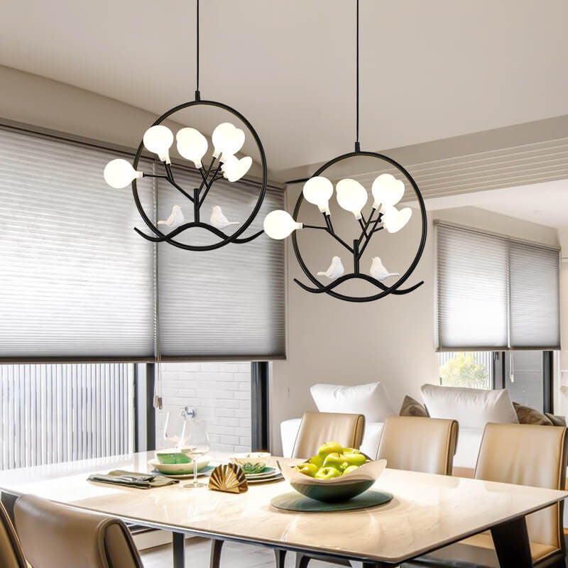 Nordic Metal 9-Light Circular Chandelier for Modern Living Room Decor