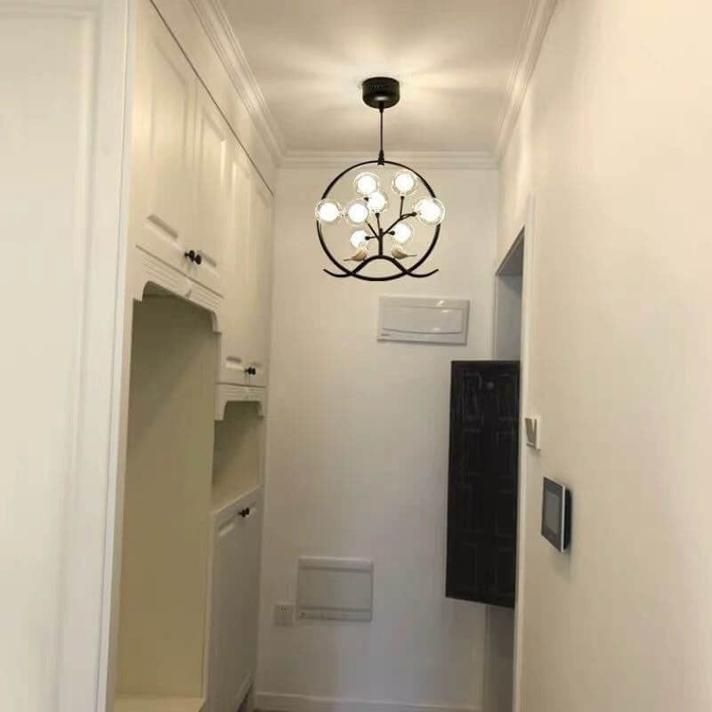 Nordic Metal 9-Light Circular Chandelier for Modern Living Room Decor