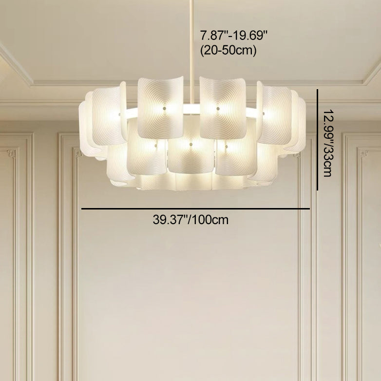 Elegant Traditional Japanese Aluminum Dome LED Chandelier for Living Room