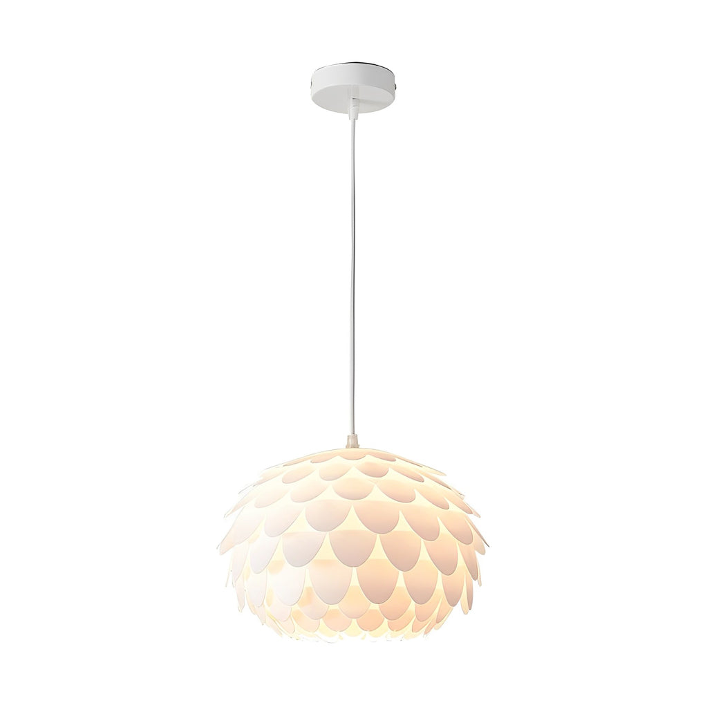 Modern White Round LED Pendant Light with Three-Step Dimming for Dining Room