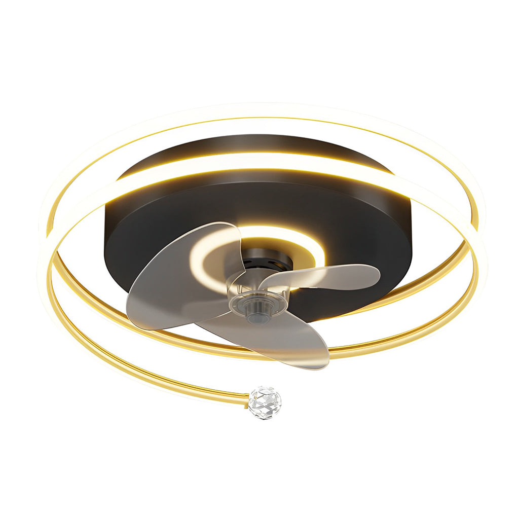 Modern White Bladeless LED Ceiling Fan Light for Living Room, Bedroom