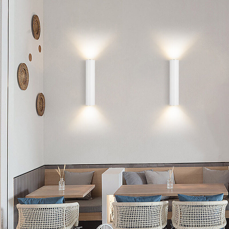 Sleek Minimalist Round Aluminum 2-Light Wall Sconce for Bedroom Décor