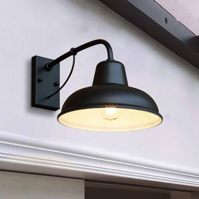 Antique-Style Waterproof Iron Outdoor Wall Sconce Lamp for Patio Garden