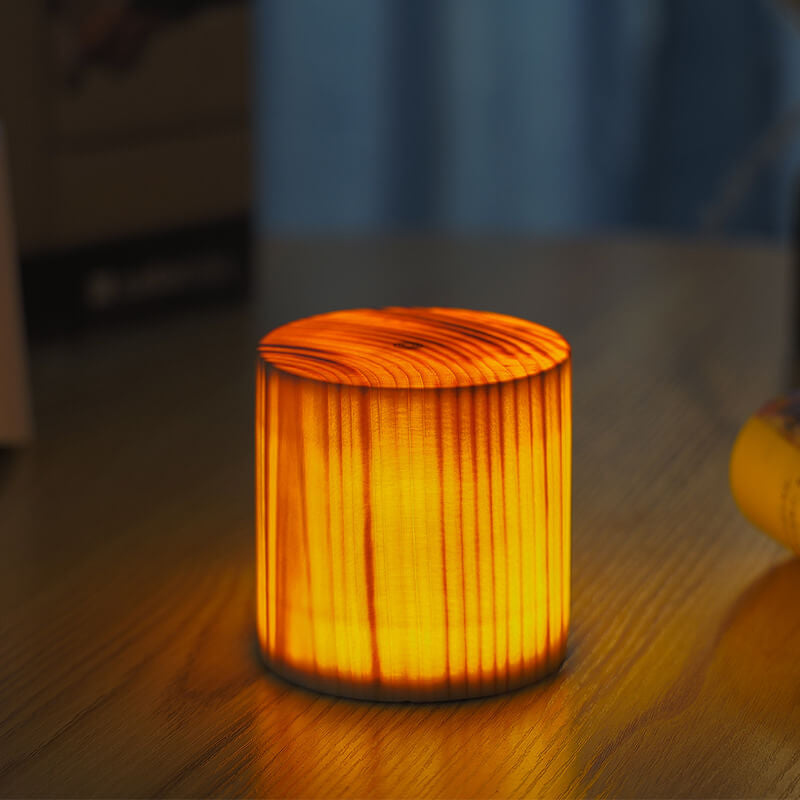 Natural Wood LED Touch Control Night Light Table Lamp for Bedroom Decor