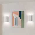 Macaron Pink Resin Striped Half Cylinder Wall Sconce for Contemporary Decor