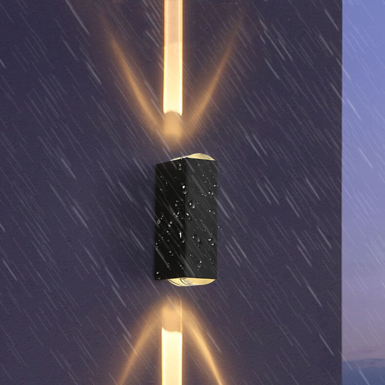 Sleek Silver Aluminum Rectangular LED Outdoor Wall Sconce for Patios
