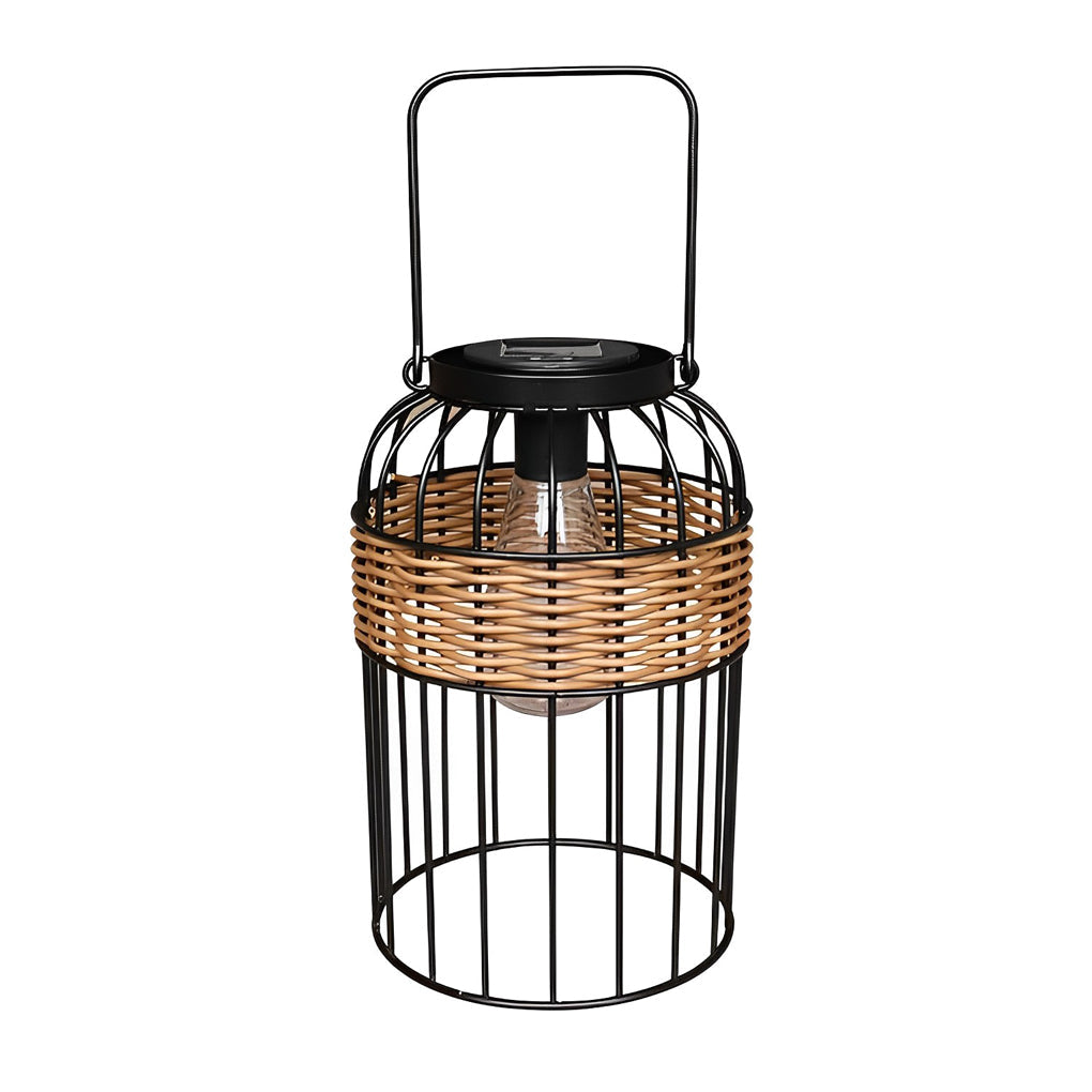 Waterproof Rattan Solar Lantern Night Light for Outdoor Garden Decor