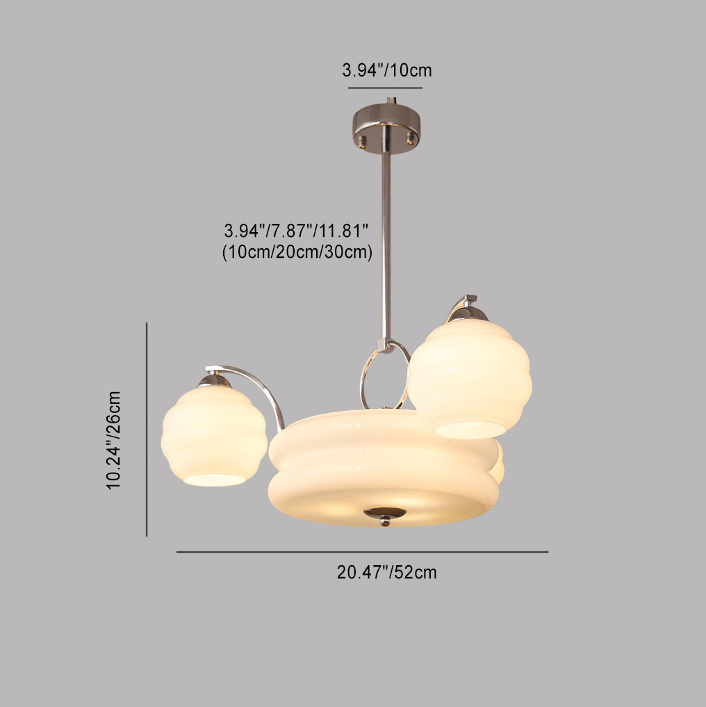 Mid-Century Modern Iron and Glass Orb Chandelier for Living Room 4/6/8 Light