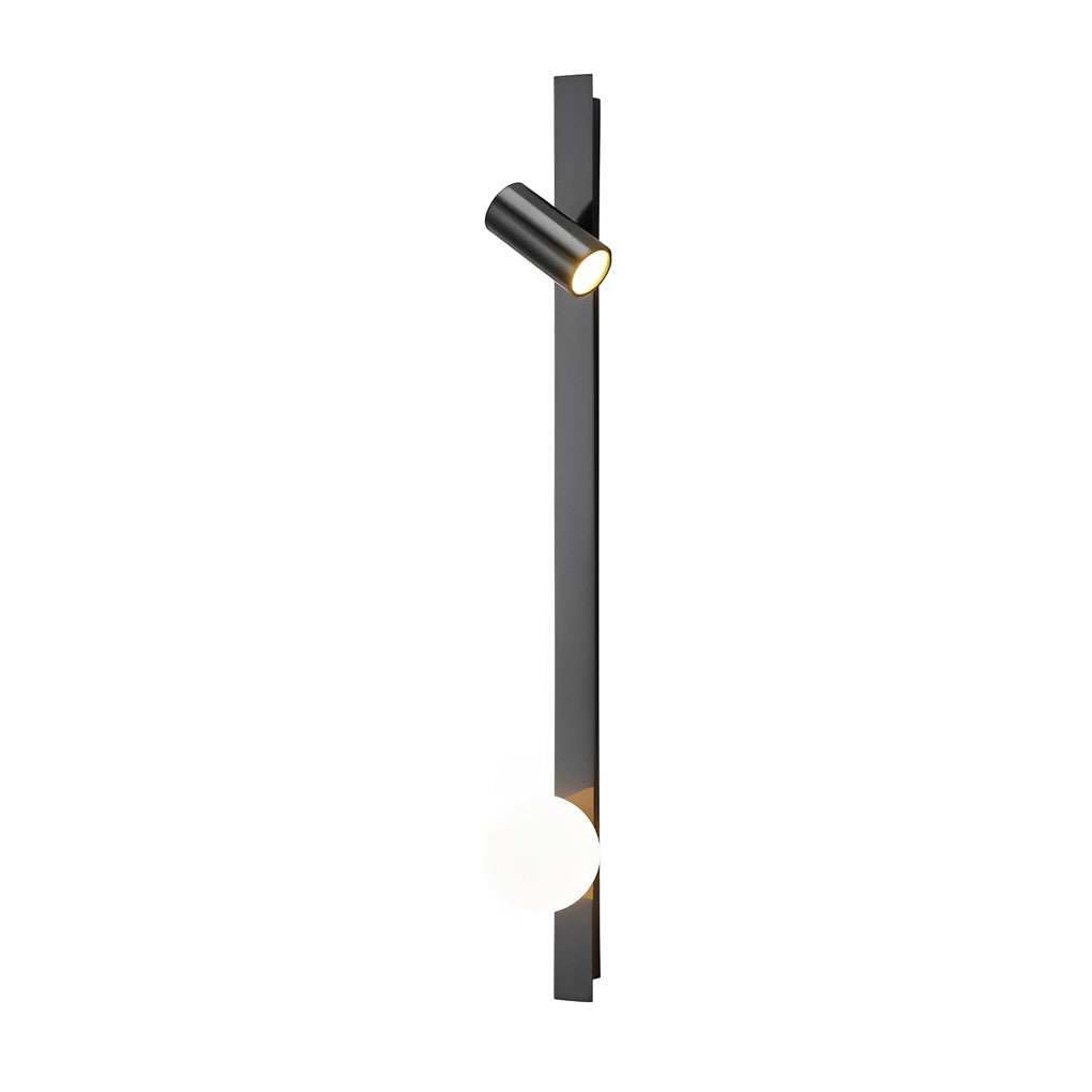 Modern Black and Gold LED Linear Wall Lamp with Dimmable Spotlight for Living Room