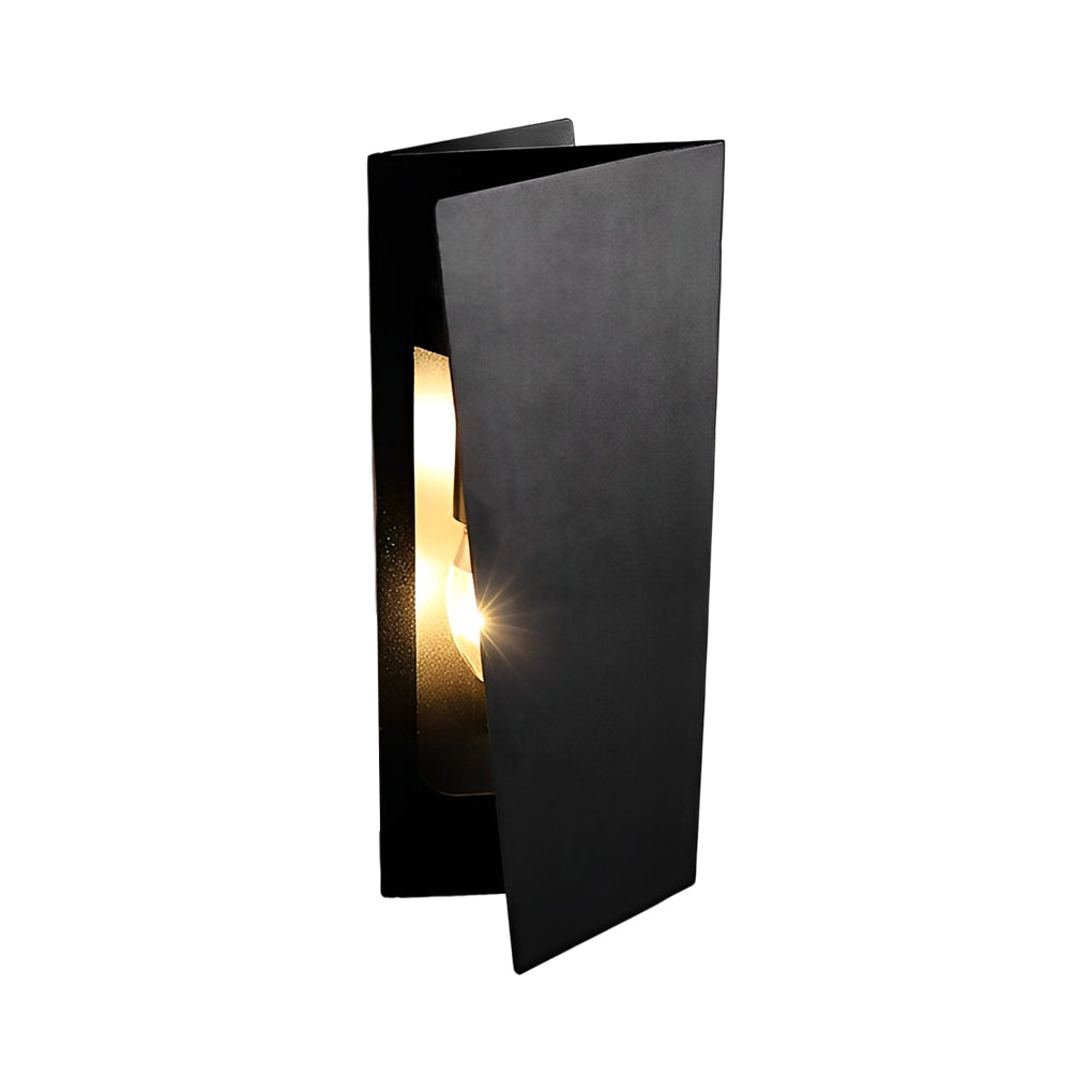 Modern Black Iron Folding Rectangular LED Wall Lamp for Living Spaces