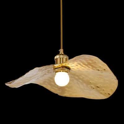 Elegant Golden Bronze Lotus Leaf Pendant Light for Modern Living Spaces
