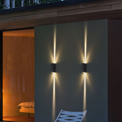 Contemporary Silver Aluminum Double-Headed LED Wall Sconce for Patio
