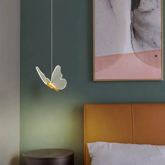 Sleek Clear Acrylic Butterfly LED Pendant Light for Modern Home Decor