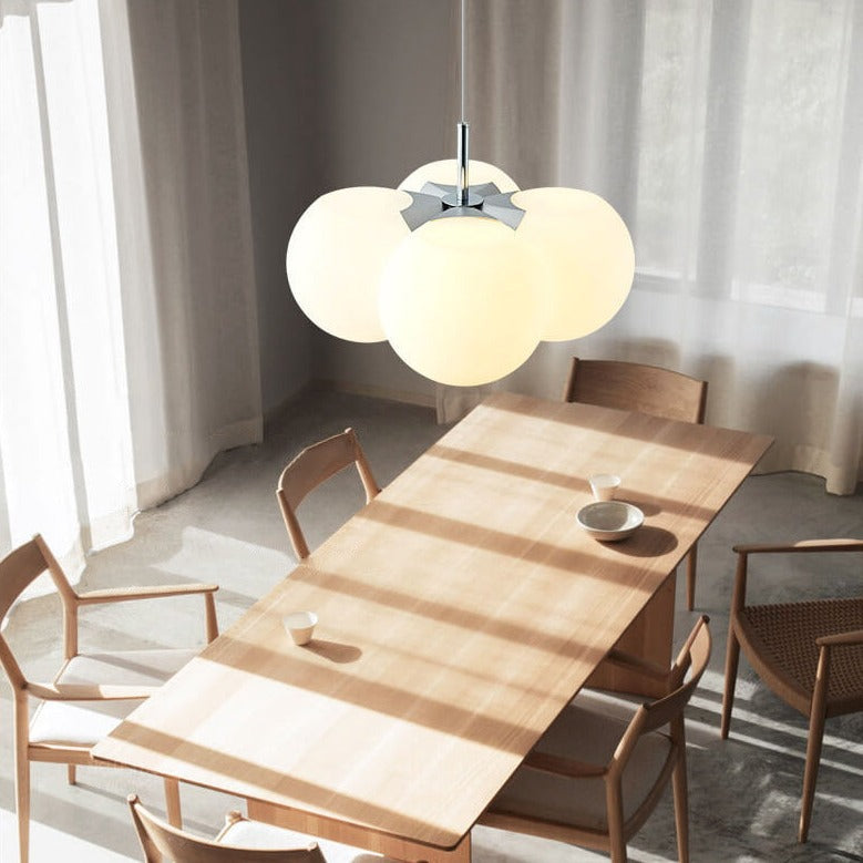 Scandinavian White Bubble Acrylic 4/8 Light Chandelier for Living Room